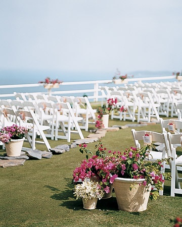 Wedding aisle Inspiration-potted plants-bougainvillea