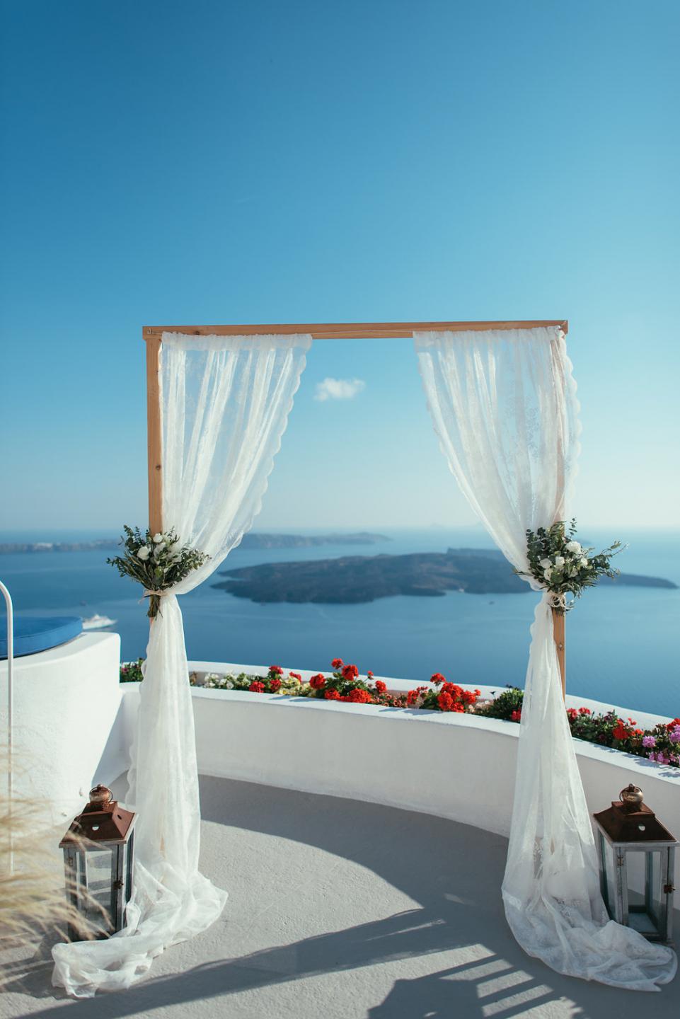 Wedding ceremony decor- Santorini