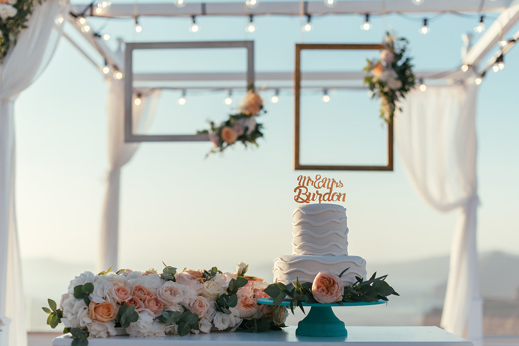 Wedding cake -mint and peach