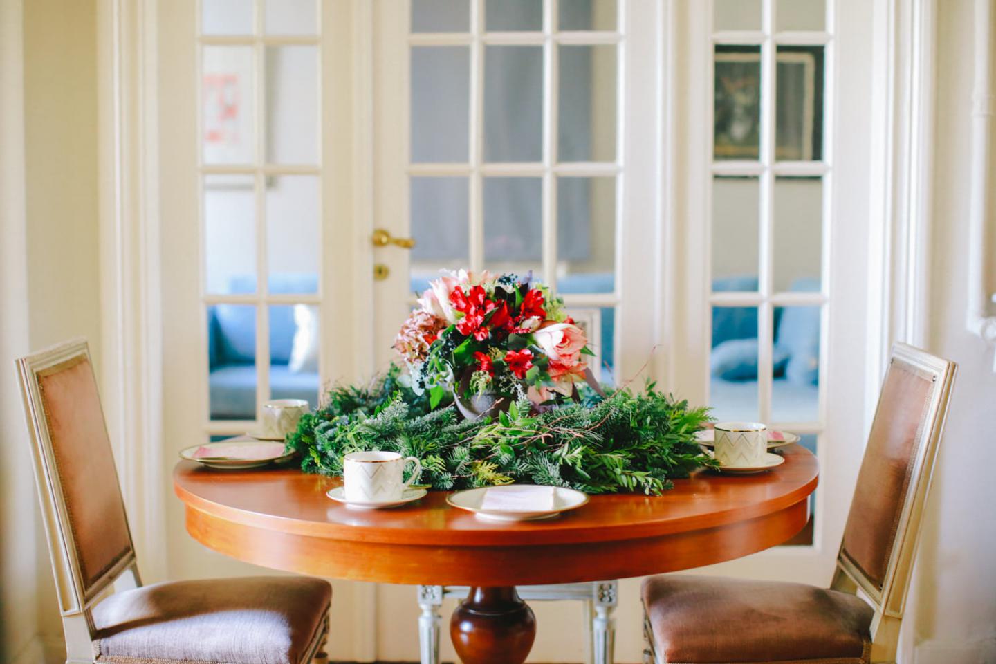 Christmas tea party tablescape