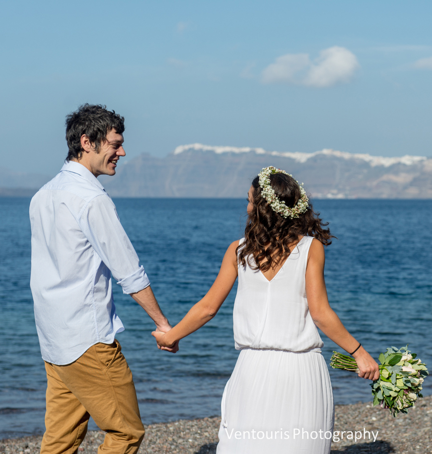 Santorini wedding- bridal hairstyle