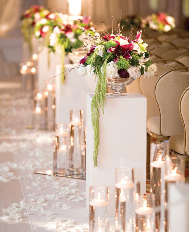 Wedding aisle Inspiration-flowers & candles
