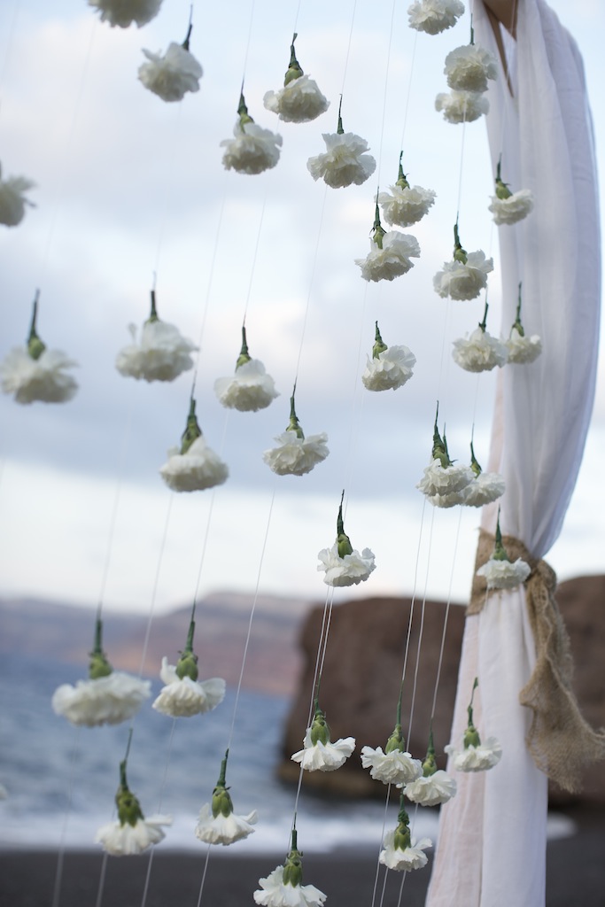 Santorini wedding- Wedding arch with carnations