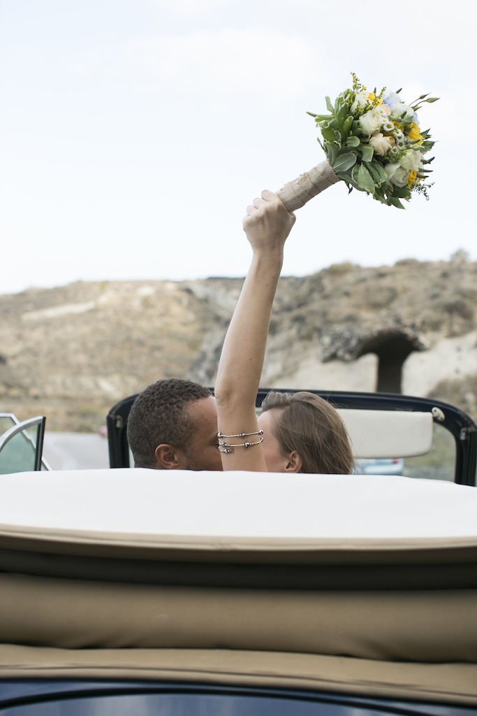 Boho styled wedding in Santorini