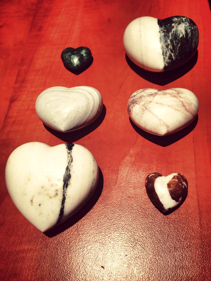 Santorini wedding favors-marble hearts
