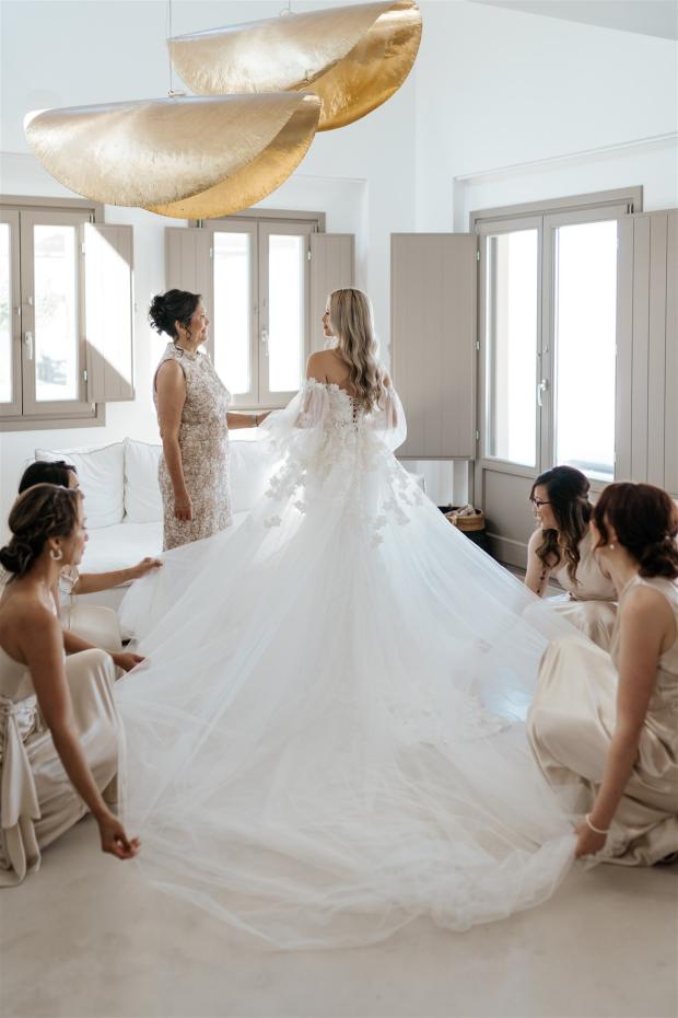 Santorini wedding- millanove dress