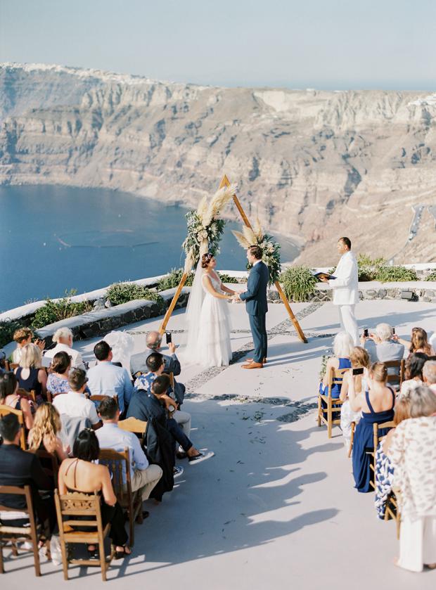 Modern bohemian wedding in Greece- Wedding ceremony