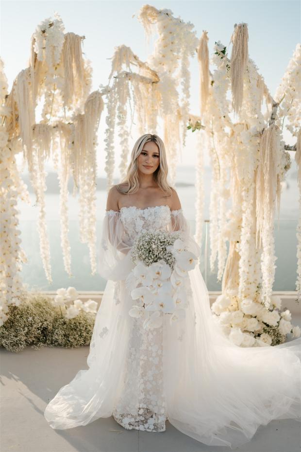 Fairytale Santorini Wedding- Millanova dress