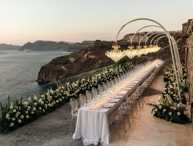 Elegant wedding reception in Italy