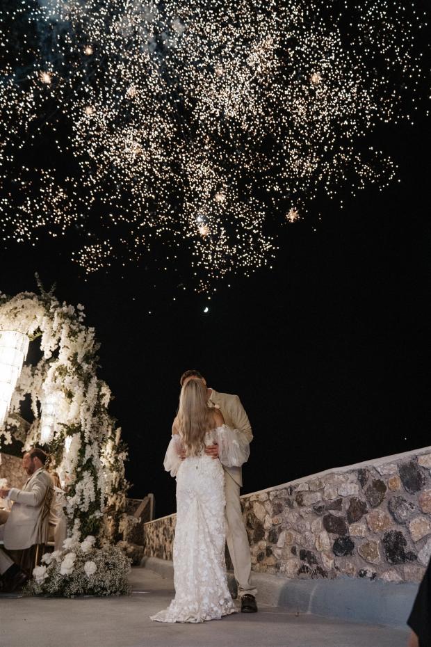 Fairytale Santorini Wedding- Fireworks