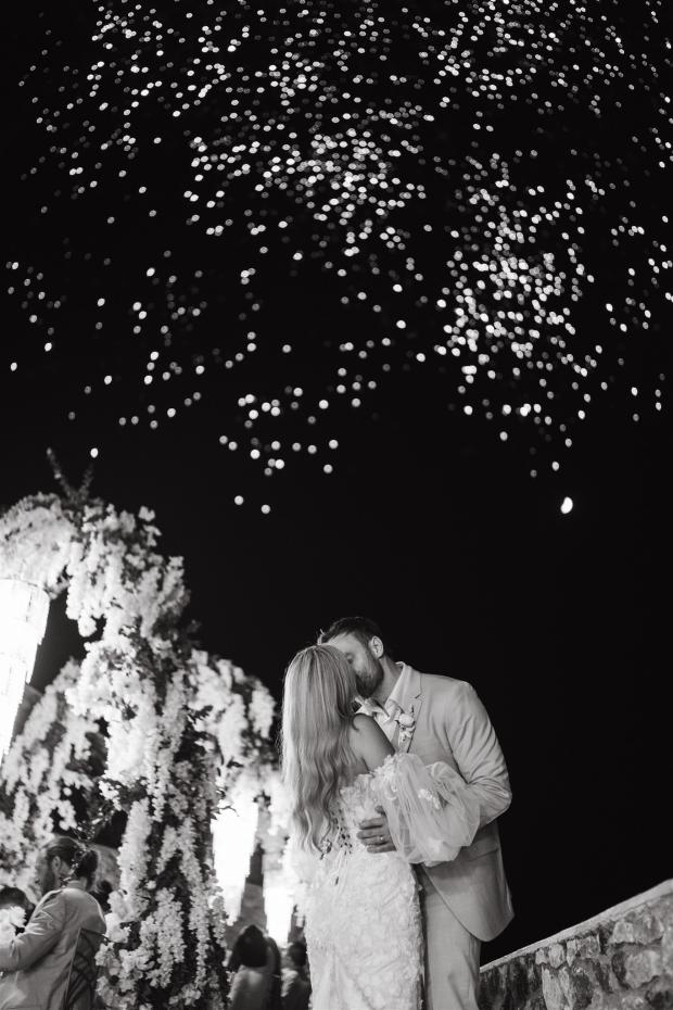 Fairytale Santorini Wedding- Fireworks
