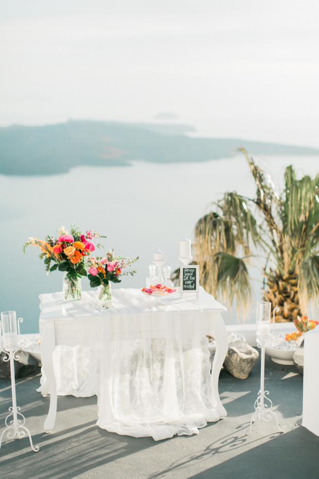 Santorini wedding- Wedding ceremony decorations