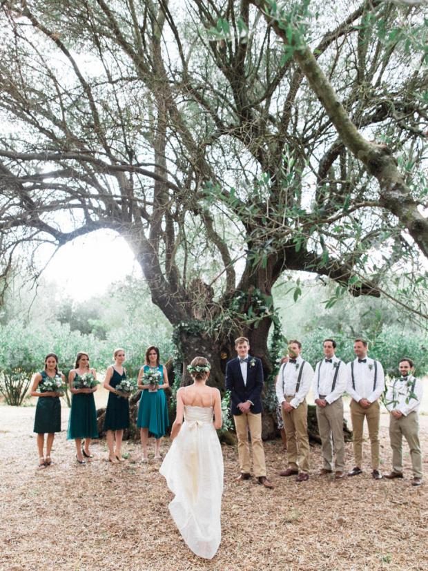 Wedding ceremony under an ancient olive tree in Greece
