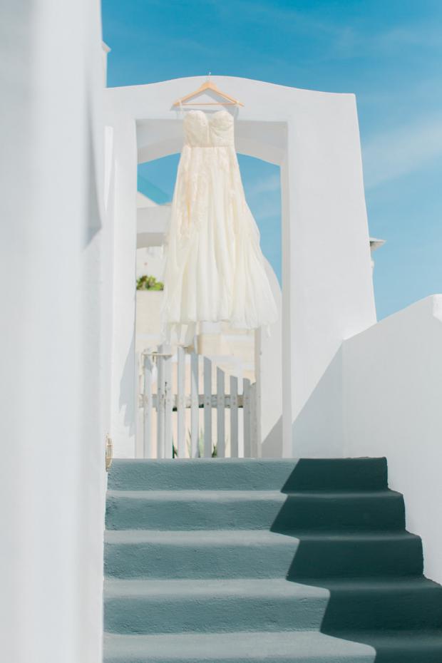 Santorini wedding- boho wedding dress