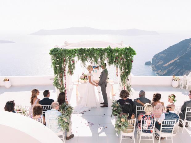Whimsical greenery wedding in Greece