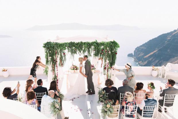 Whimsical greenery wedding in Greece