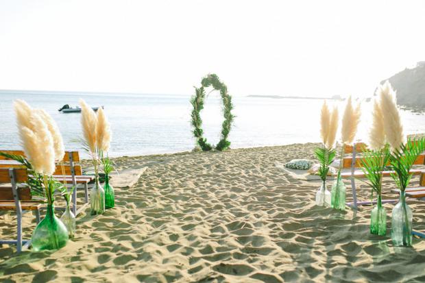 Bohemian beach wedding in Greece