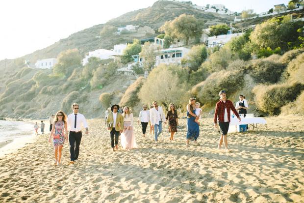 Bohemian beach wedding in Greece