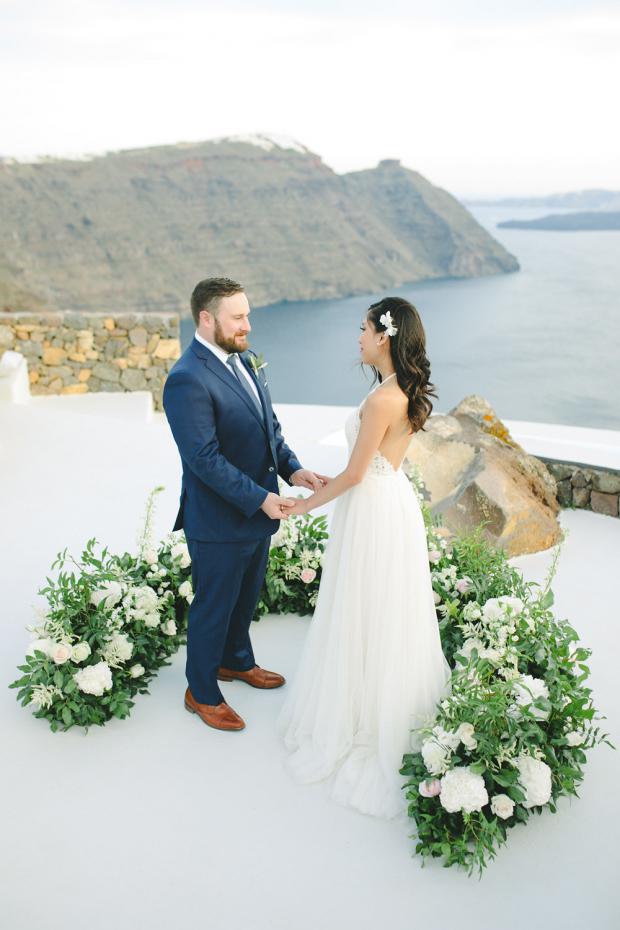 Modern wedding ceremony in Greece- Tie the knot Santorini