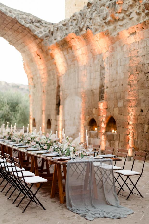  Modern wedding reception at an Italian Abbey