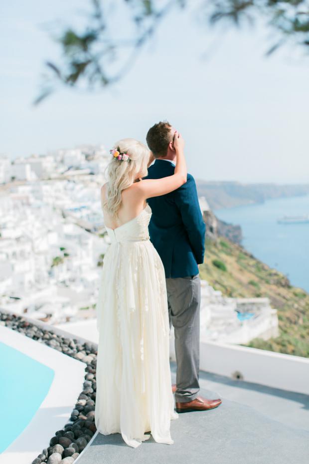 Santorini wedding- first look