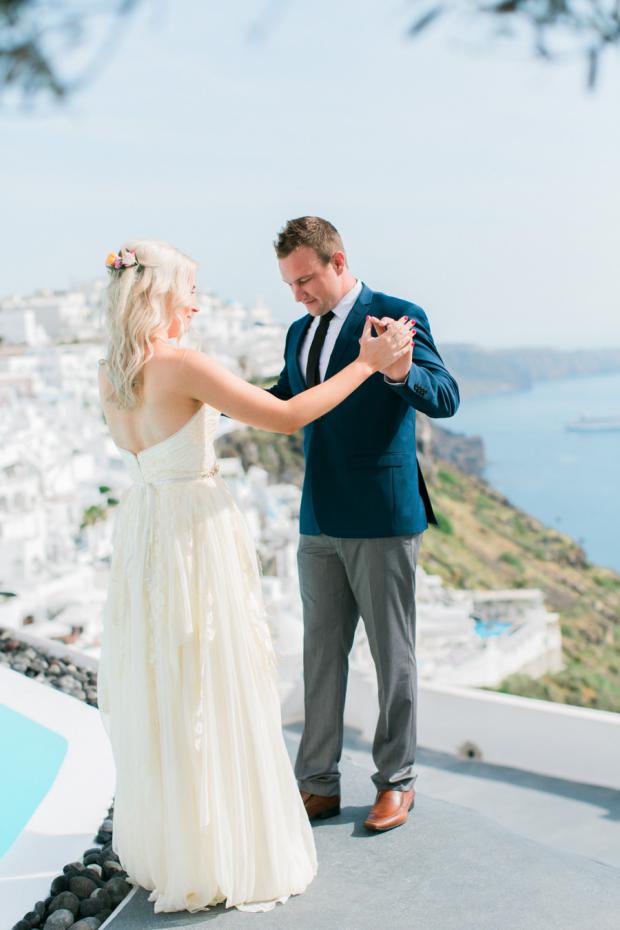 Santorini wedding- first look