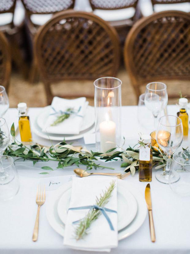Botanical wedding in a Olive tree farm in Kefalonia Greece-tablescape