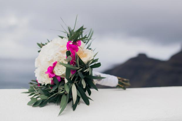 Bougainvillea wedding bouquet- Grecian wedding