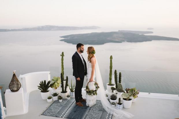 Bohemian cactus wedding in Greece