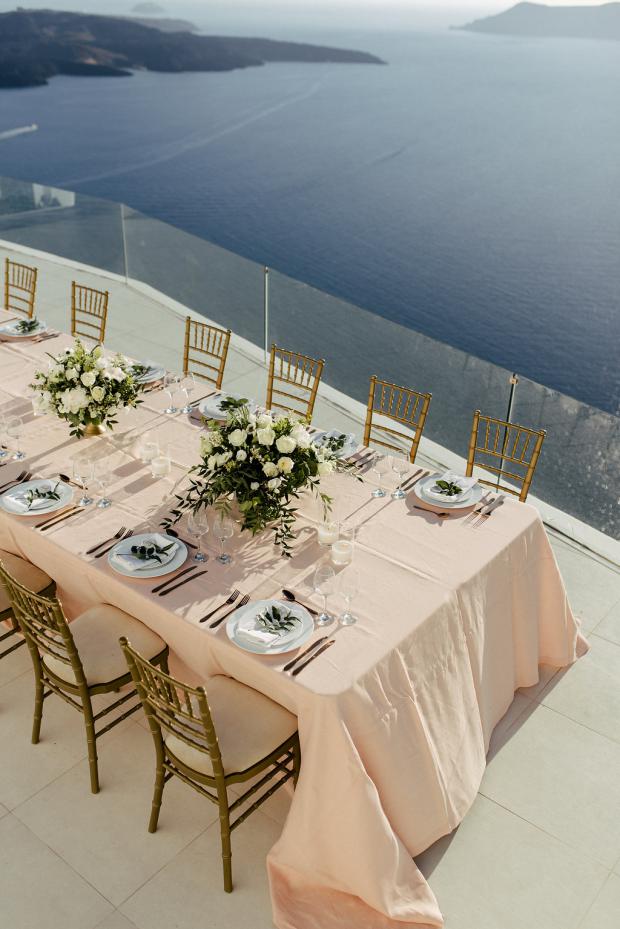 Wedding dinner in Santorini
