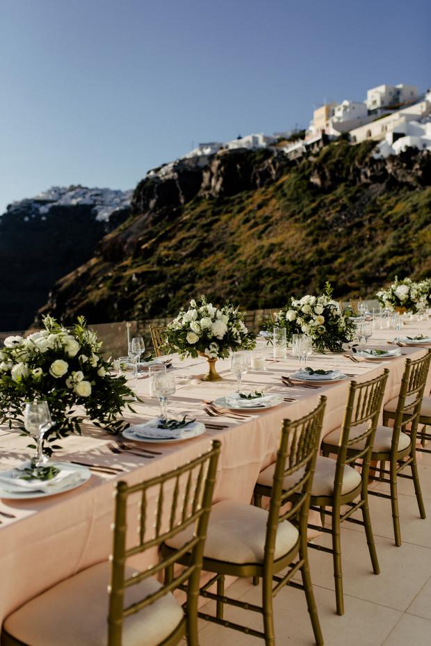 Wedding dinner in Santorini