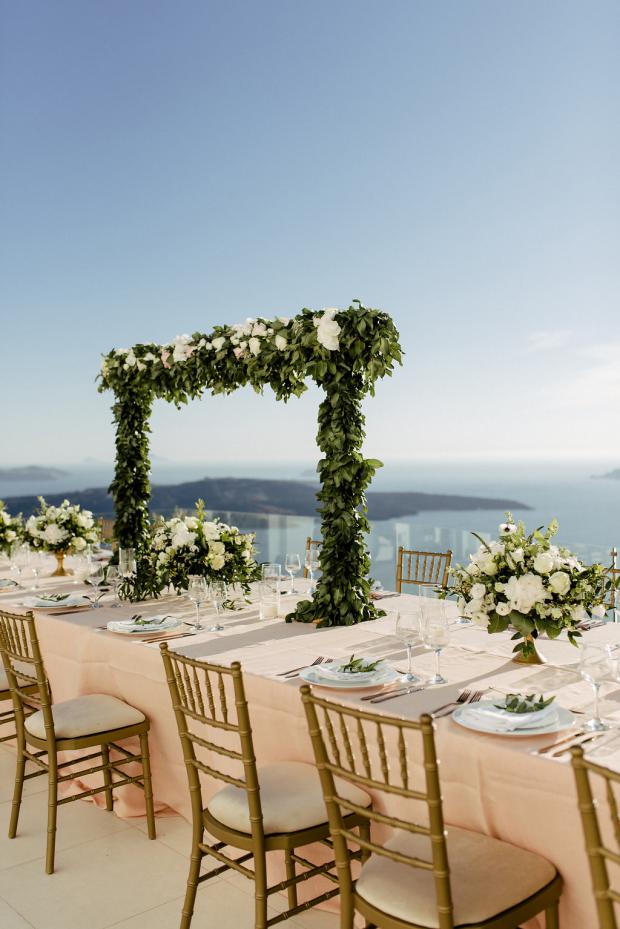 Wedding dinner in Santorini- Greece