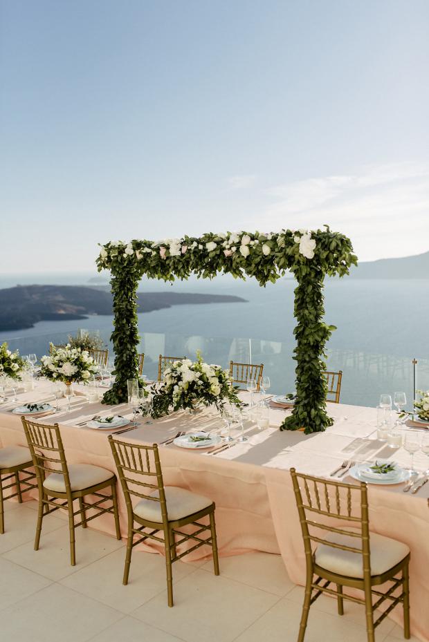 Wedding dinner in Santorini- Greece