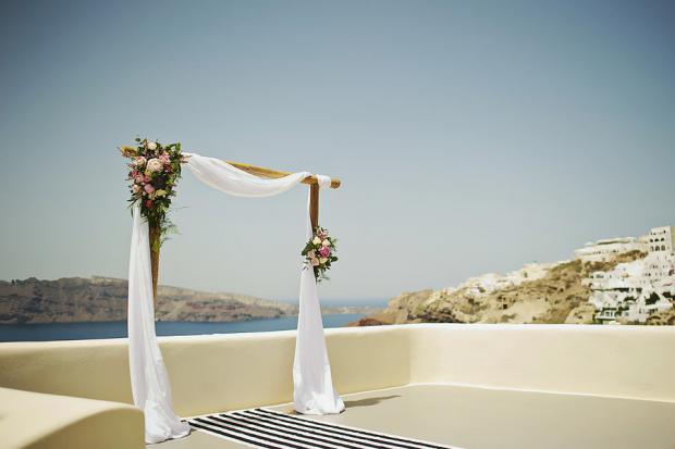 Wedding ceremony in Santorini