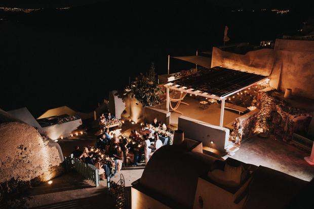 Santorini wedding reception