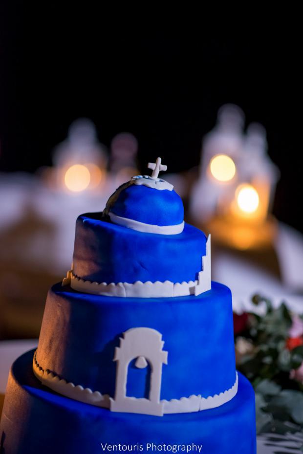 Santorini wedding- blue cake
