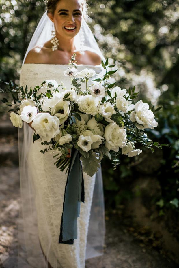 White bouquet with anemones 