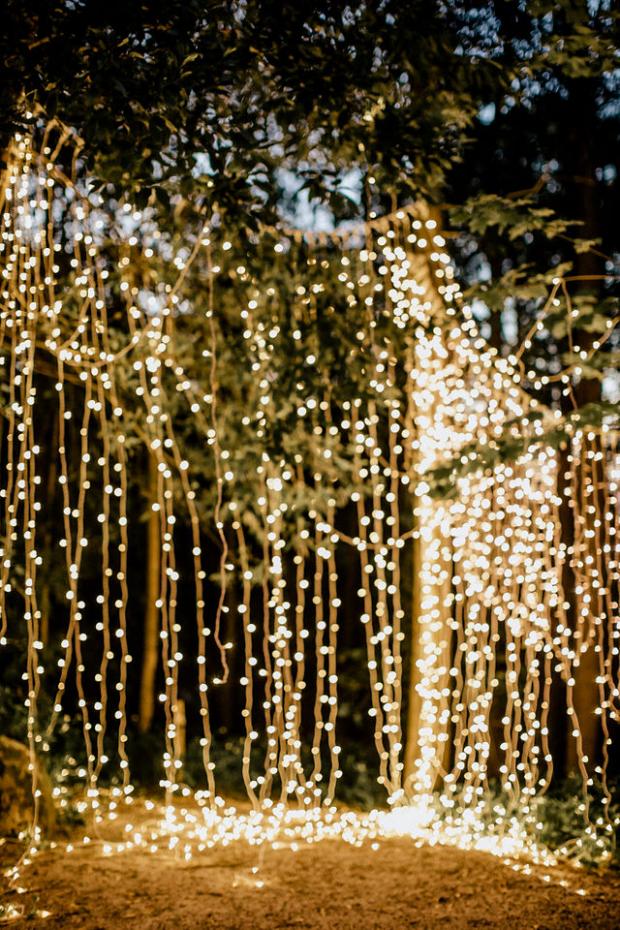 Fairylights  wedding dinner in the woods , Portugal 