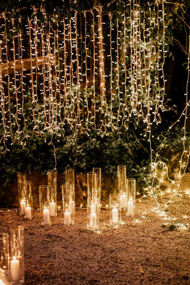 Fairylights  wedding dinner in the woods , Portugal 