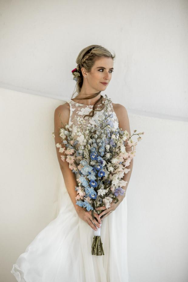 Delphinium long bridal bouquet