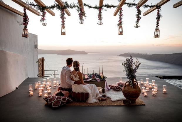 Boho wedding styled by Tie the knot Santorini