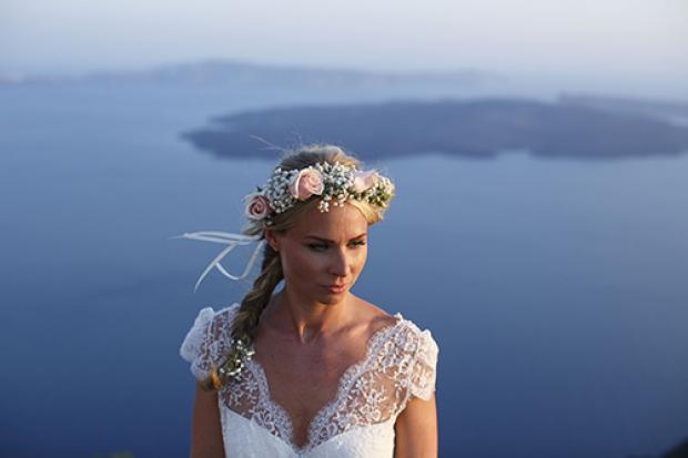 Bridal hairstyle- flower crown
