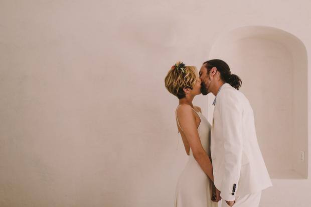 Santorini wedding- First look