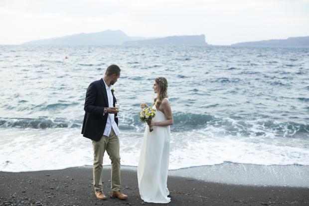 Boho style wedding in Santorini