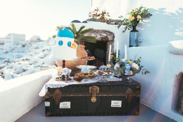 Santorini wedding- Dessert table