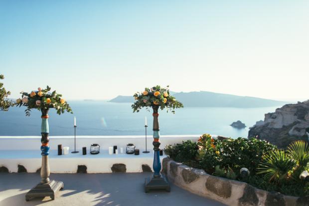 Greek island wedding-wedding altar
