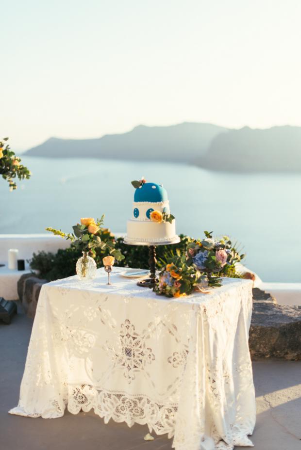 Santorini wedding cake