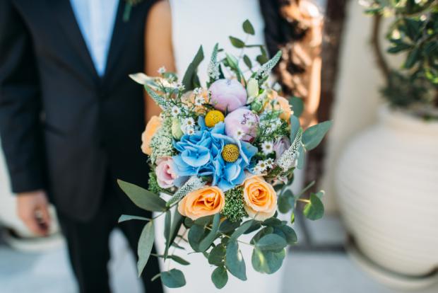 Bridal bouquet-Santorini wedding