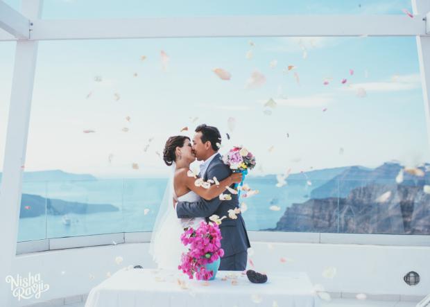 Wedding ceremony in Santorini