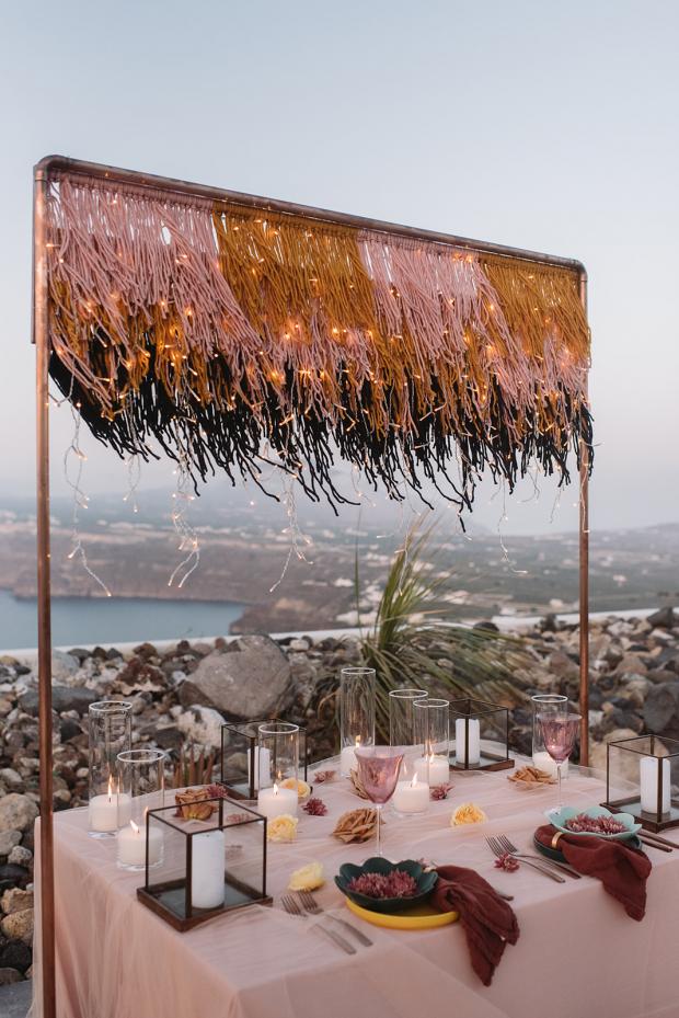 romantic elopement dinner - Greece